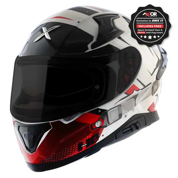 Axor Axor apex full face helmet - hex-2 black red gloss- large